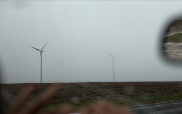 Turbines lined the road in front of us. These closest ones were the last to disappear in front of our eyes.